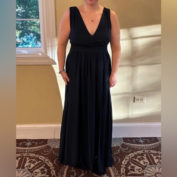 NWT Lulus Thoughts of Hue Navy Blue Surplice Maxi Dress XS - Picture 6 of 17
